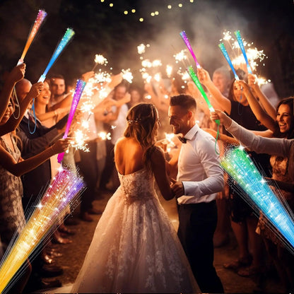 Glow Sticks Fiber Optic Light Up Wands LED Night Lighting Props for Birthday Wedding Dark Parties Concerts Christmas Halloween