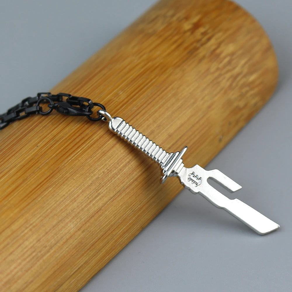 Anime Jujutsu Kaisen Fushiguro Toji Sword Necklace Spear Of Tianri Knife Pendant Cosplay Necklaces For Unisex Choker Jewelry