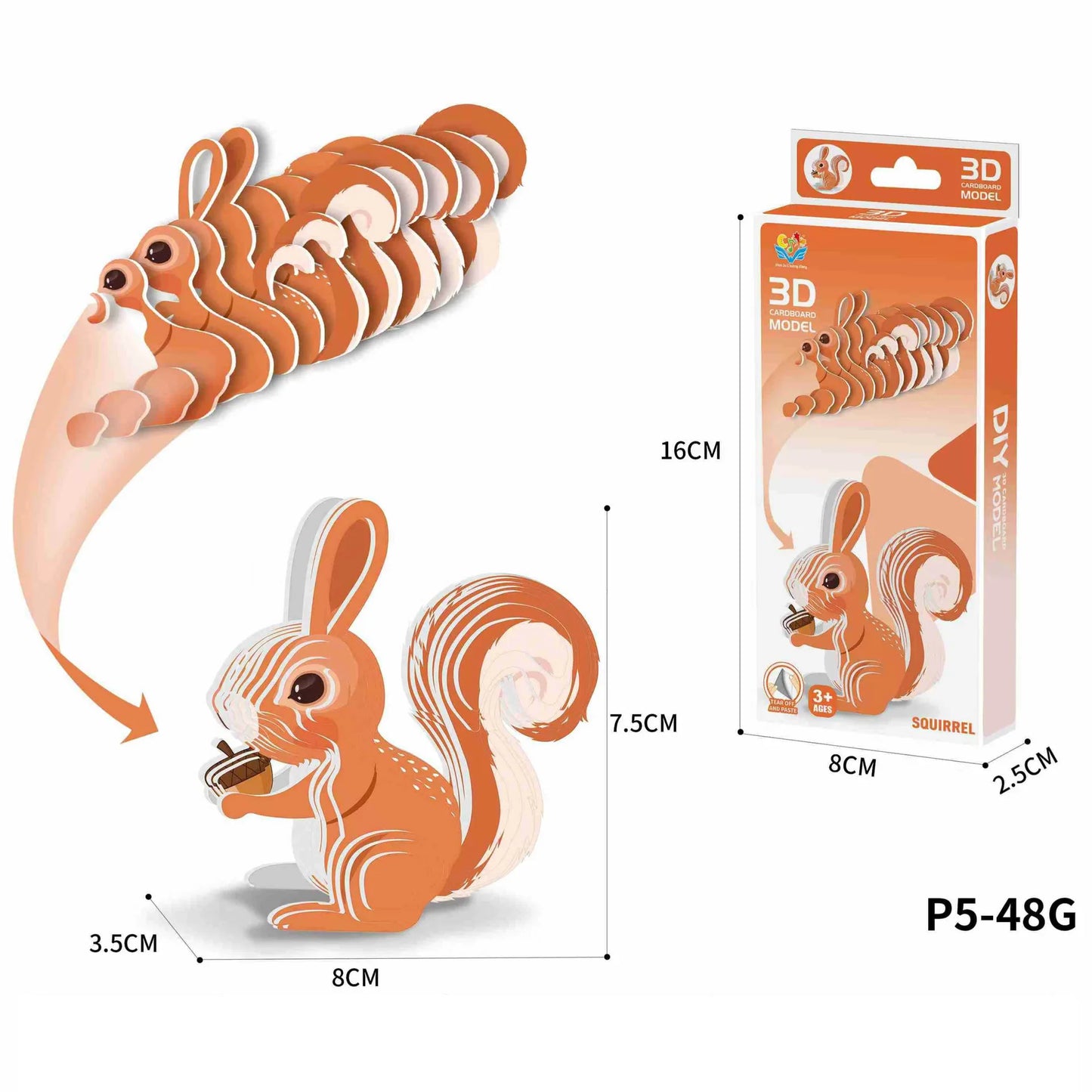 Children's Cartoon Dinosaurs 3D Three-dimensional Puzzle Toys DIY Puzzle Creative Paper Animal Model Assembly  baby toys