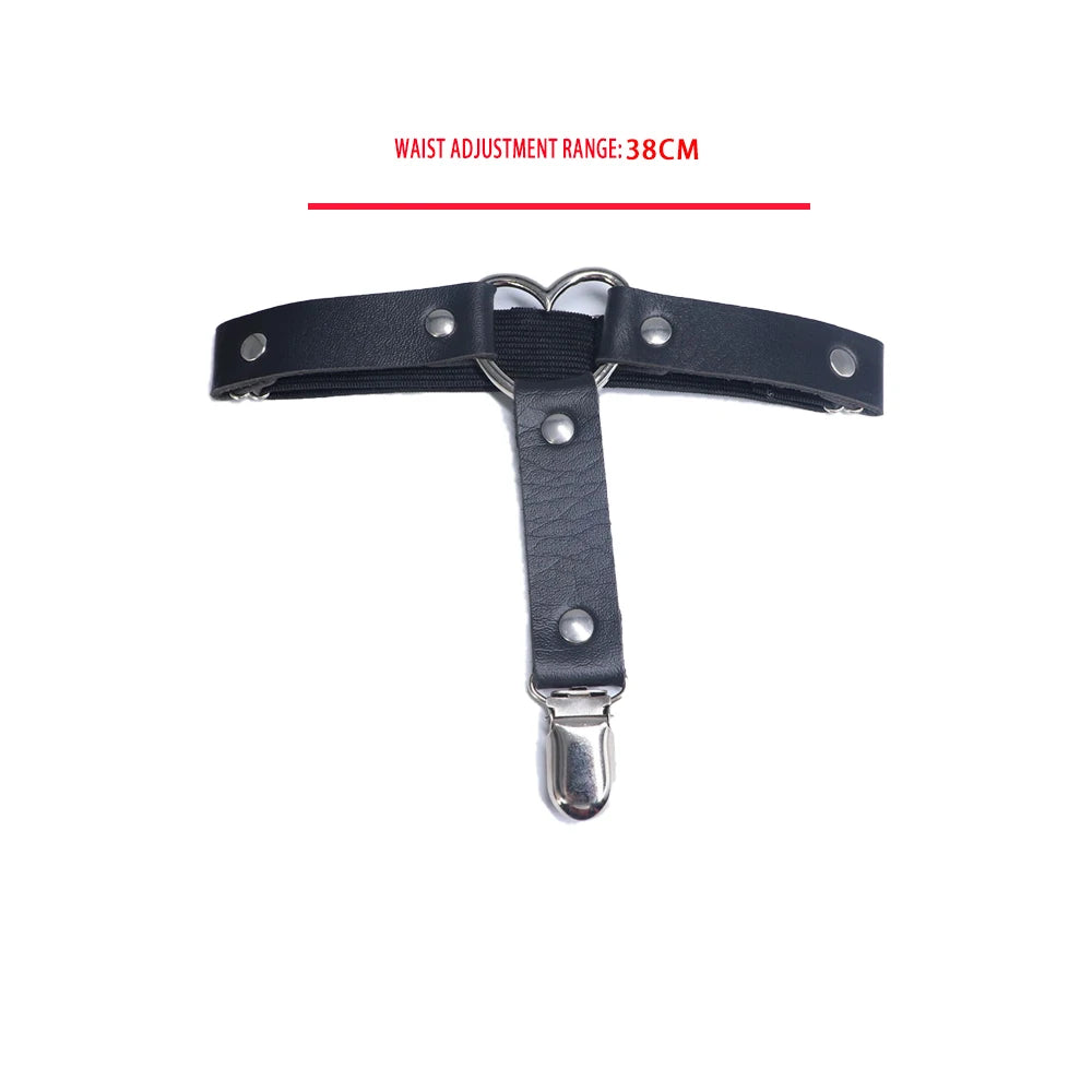 1pc/2pc punk Metal Tassel Pendant Pink PU Leather Choker Collar Sexy Spiked Neck Strap Clavicle Men Necklaces for Women Gothic