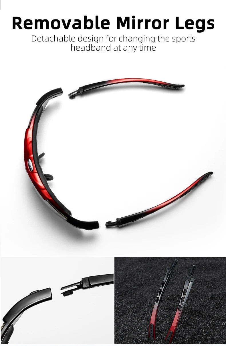 ROCKBROS Cycling Polarized glasses Bike Outdoor Sports Sunglasses MTB Road PC Goggles Eyewear Glasses 5/3 Lens Bicycle Accessory