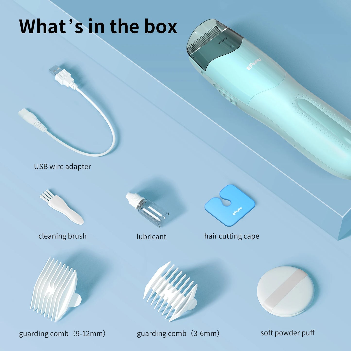 Vacuum Hair Clippers for Kids & Men Rechargeable Cordless Hair Cutting Machine with Safe Ceramic Blade Waterproof Hair Trimmers
