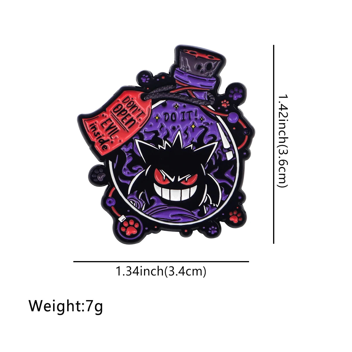 Gengar Cute Metal Enamel Pin Brooches Bag Lapel Pins Cartoon Badges on Backpack Accessories Decorative Jewelry Gifts