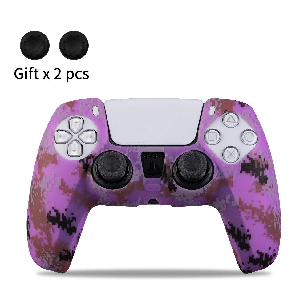Silicone Protective Cover sleeve For PS5 Controller Accessories Rubber Case For PS5 Slim Gamepad Joysticks Thumb Grips Caps