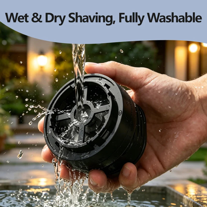 Multi-functional Electric Shaver with Automatic Haircutting, Shaving, Charging, Portability, and Push-Scissor Features