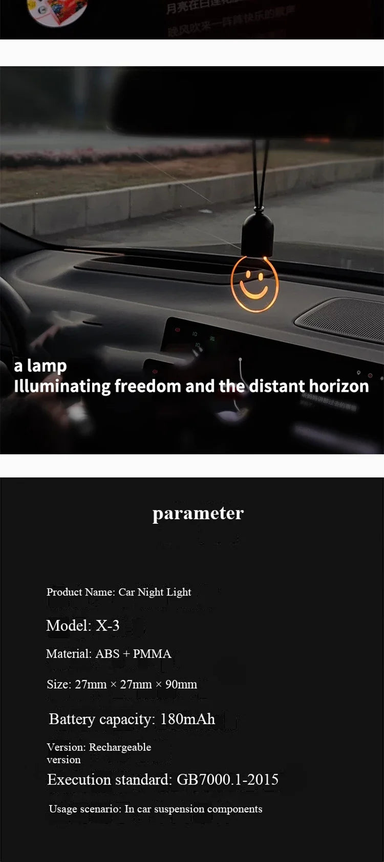Car mounted small light bulb, interior decoration, car decoration, ambient light, pendant style creative car hanging night light