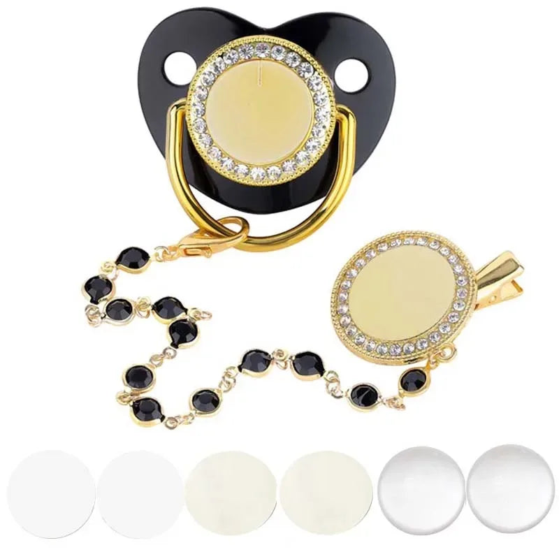New Blank Baby Pacifier Clip Holder Set Personalized Newborn Dummy BPA Free Luxury Silicone Infant Teether Baby Soother