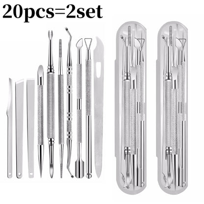 10pcs/set Stainless Steel Pedicure Tool Precision Manicure Knife for Removing Dead Skin Callus Portable Foot Cuticle Care Tools