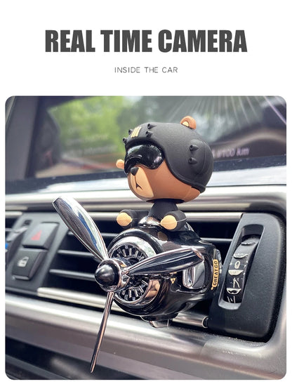Head shake rotating propeller plane cool bear pilot car air fresheners accessories decoration fun diffuser perfume fragrance men