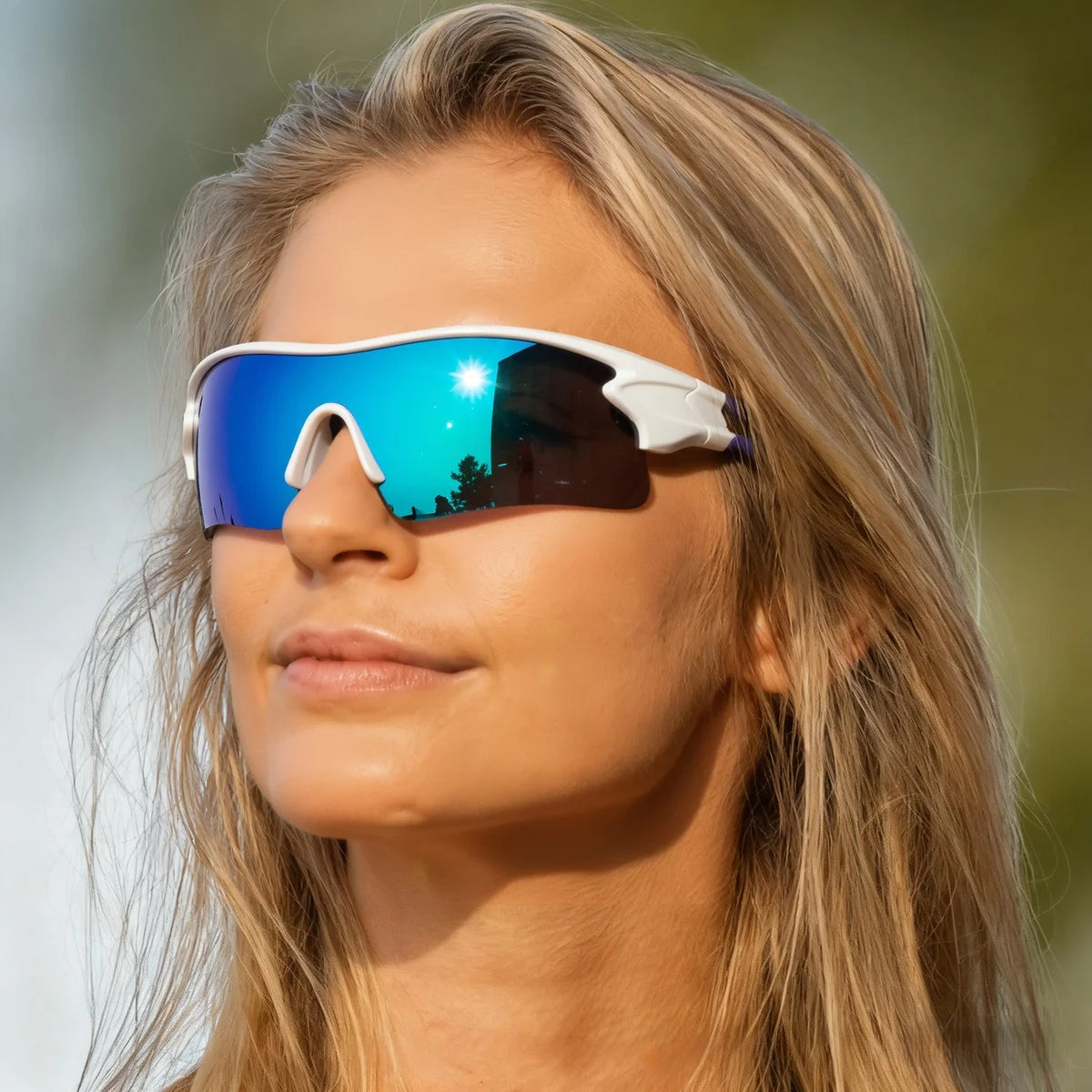 Classic Sports Sunglasses with One-Piece Wraparound UV400 Lens - Unisex Comfort Fit for Cycling, Running, Hiking & Outdoor