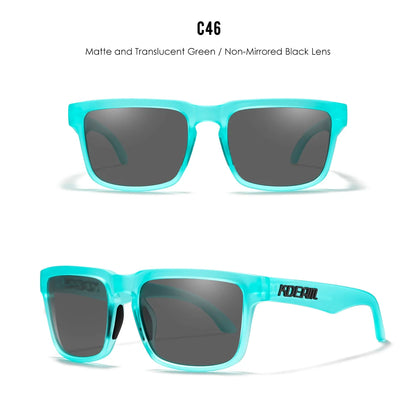 KDEAM Men's Polarized Sunglasses Square Casual Outdoors Sun Glasses Women Unisex Sunglass For Couple With Zipper Case