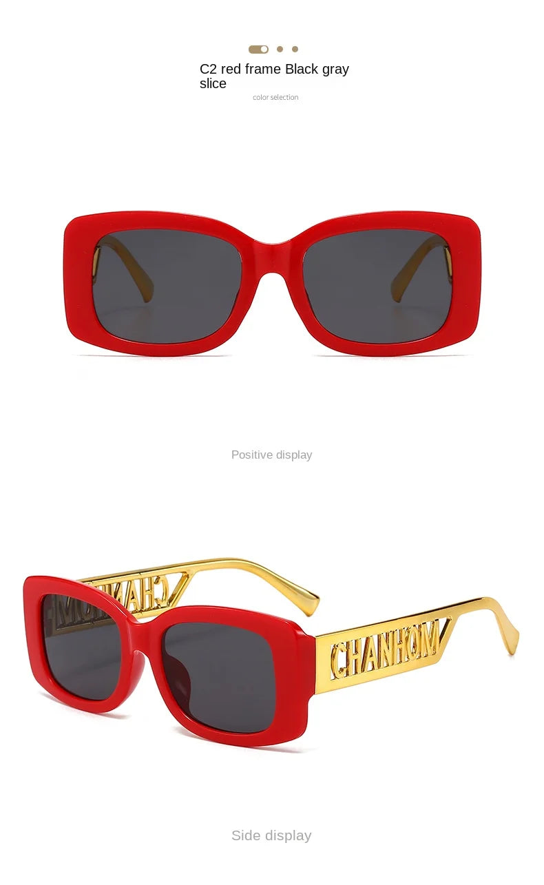 Fashion Fishing Sunglasses Male Female Black Frame Letter Palm Hip-hop Trend Brand High-end Sense Sunglasses Travel Sunglasses