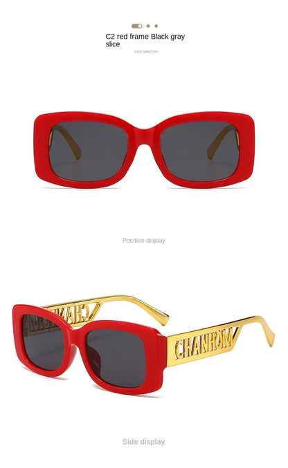Fashion Fishing Sunglasses Male Female Black Frame Letter Palm Hip-hop Trend Brand High-end Sense Sunglasses Travel Sunglasses