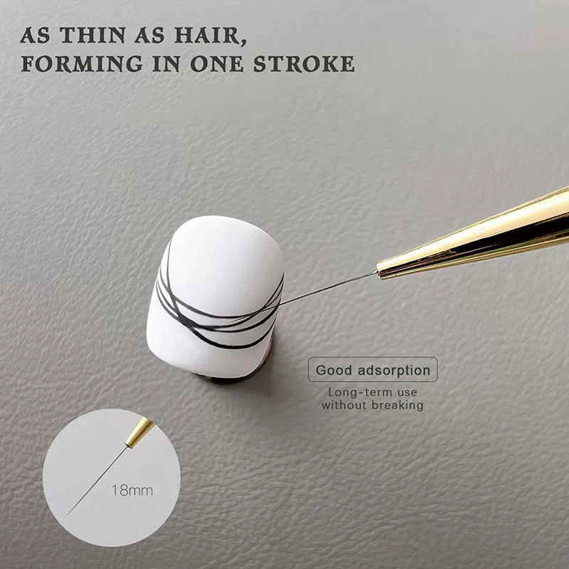 ♥♥♥5Pcs Slim Nail Art Brushes – Acrylic Flower Painting & Line Drawing Kit