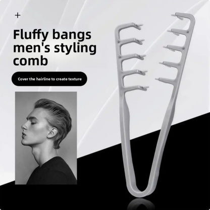 Men's Textured Styling Comb Z Shape Hair Root Lift Volumizing Comb for Fluffy Hairstyle,Seam Covering Bangs Hairdressing Tool