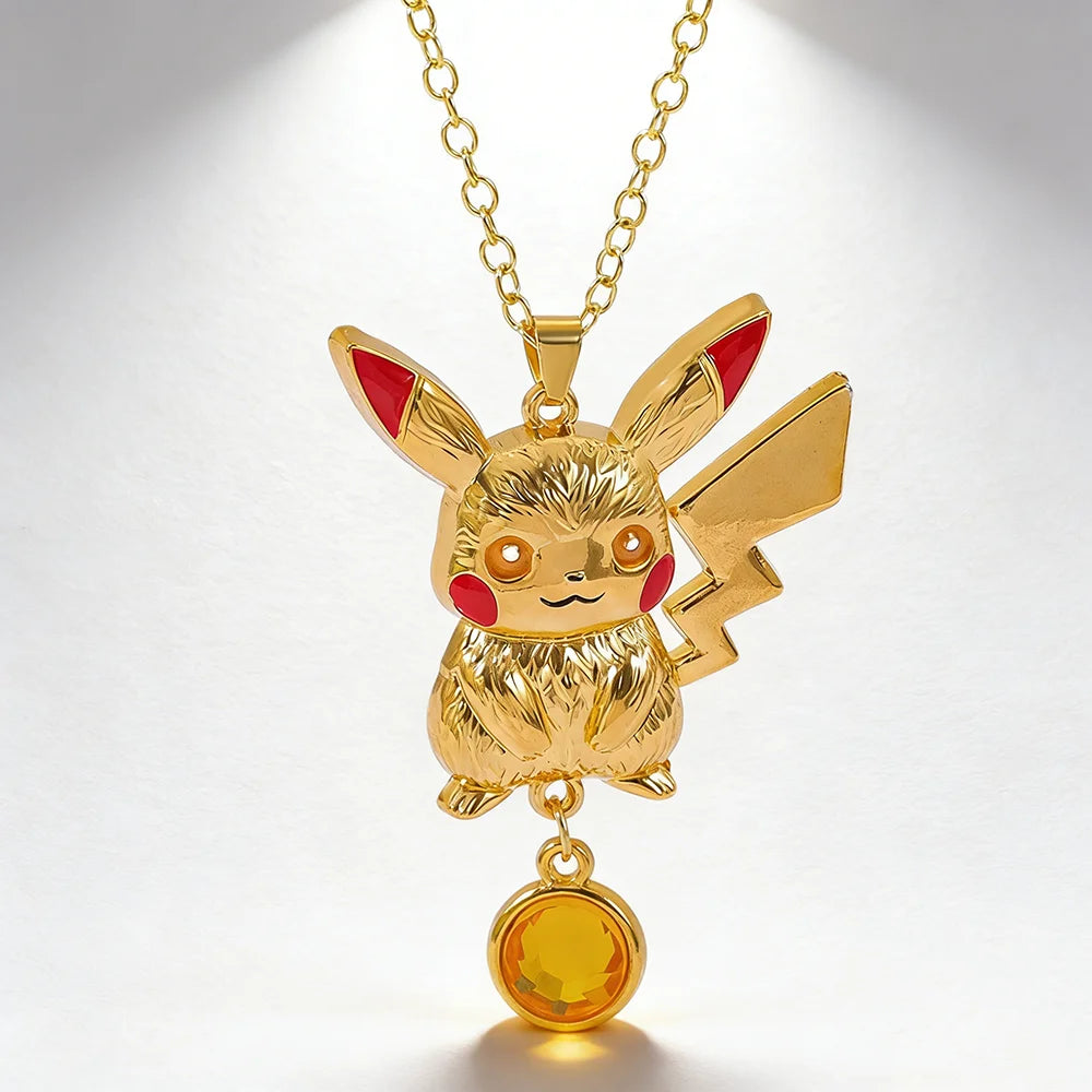 1PC Cute Q Version Character Necklace Alloy Charmander Bulbasaur Jewelry Pendant for Fans Holiday Gifts Jewelry Accessories