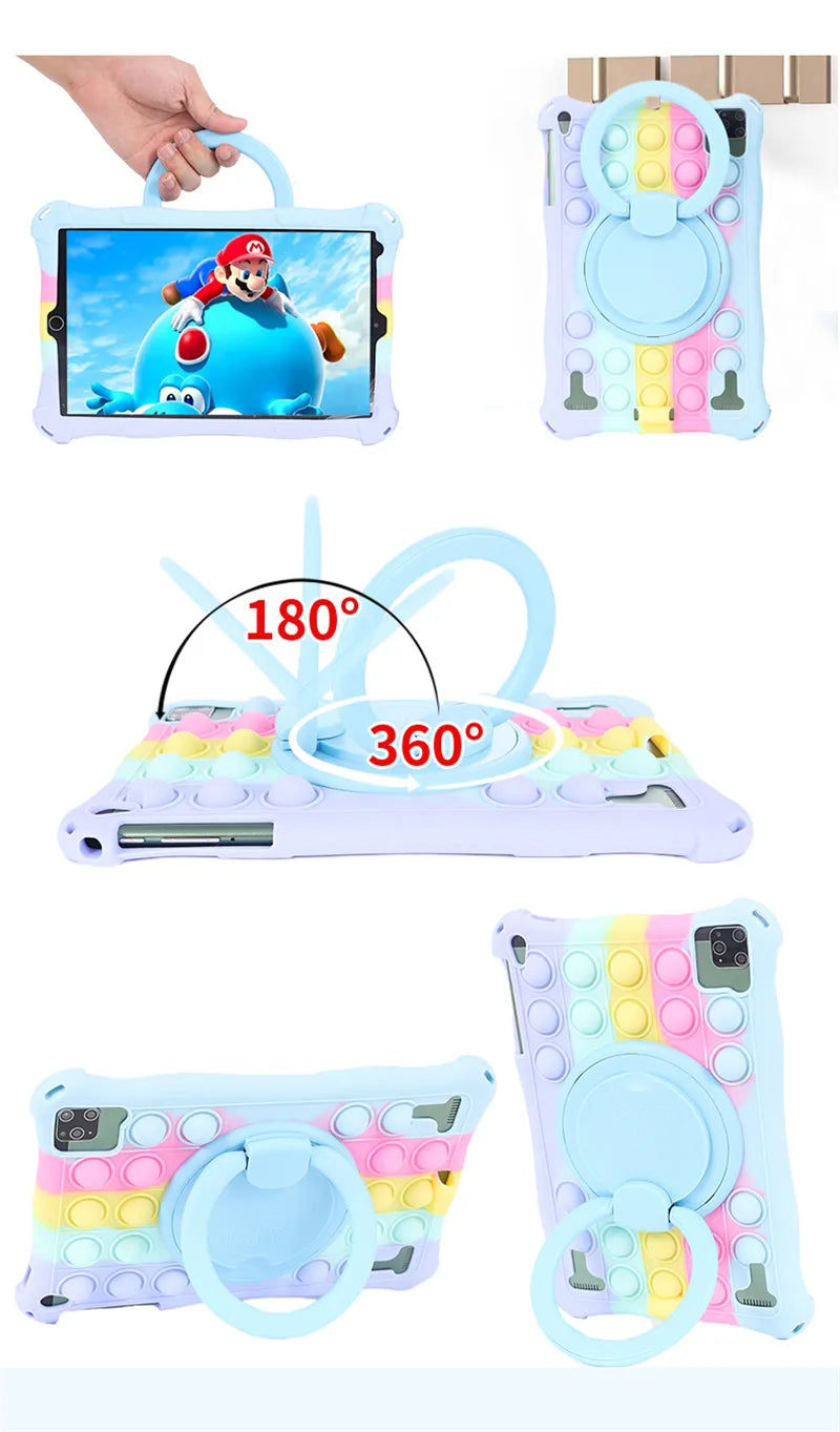 Funda Para 10.1" Universal Silicone Tablet Case 10 10.1 inch Android Tablet PC Shockproof Stand Cover Cases 25*16CM/9.84x6.3inch