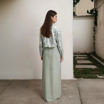 Autumn Winter Casual Women Cotton Linen Shirt Fashion Print Long Dress Set with Pocket Blouse Elegant Lady Street 2 Piece Set