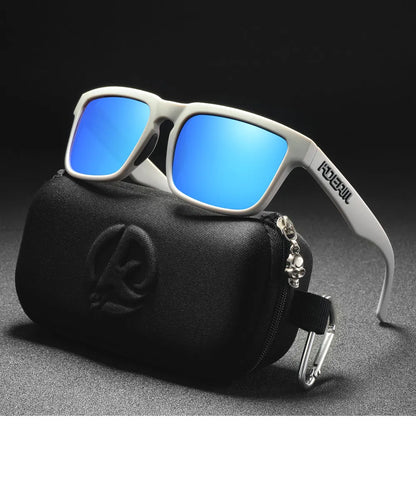 KDEAM Men's Polarized Sunglasses Square Casual Outdoors Sun Glasses Women Unisex Sunglass For Couple With Zipper Case