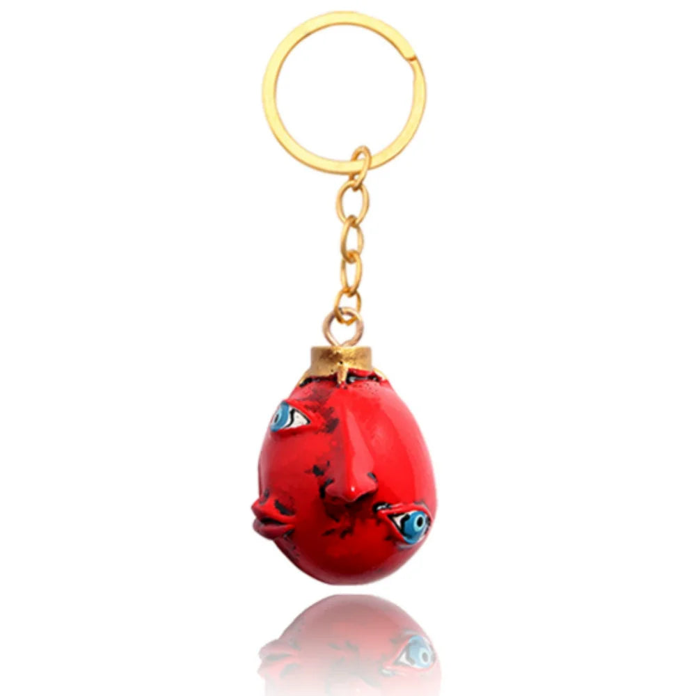 Fashing Popular anime Red Elliptical three-dimensional pendant Necklace Egg Of King Cosplay  Arc Resin Pendant Accessories Gift