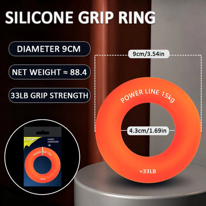 Silicone Hand Trainer Finger Gripper Ring Hand Power Gripper Ring Stress Relief Gym Home Workout Exercise Fitness Equipment