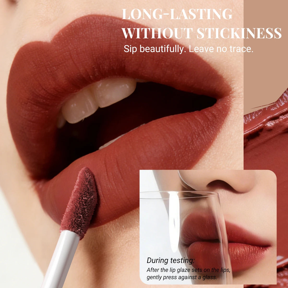 8 Color Nude Brown Matte Liquid Lipstick Velvet Sexy Dark Red Lip Glaze Non-stick Cup Not Easy To Fade Lip Gloss Lipstick Makeup