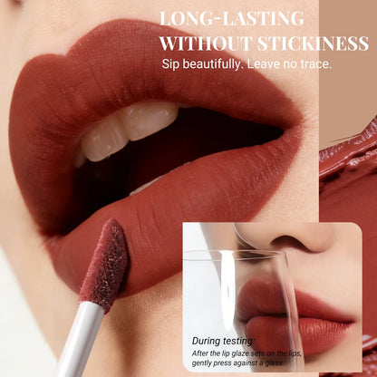 8 Color Nude Brown Matte Liquid Lipstick Velvet Sexy Dark Red Lip Glaze Non-stick Cup Not Easy To Fade Lip Gloss Lipstick Makeup