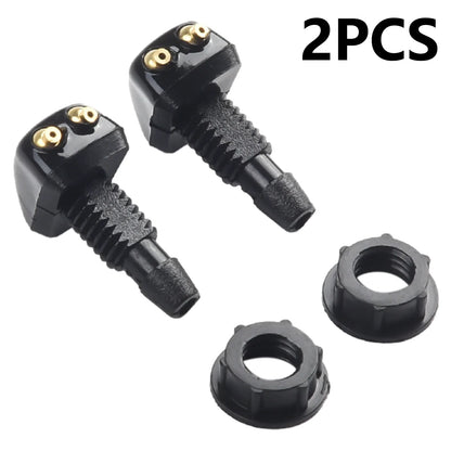 Sale 2Pcs Car Windshield Wiper Washer Spray Nozzle Fits Most Car Models Car Dual Holes Windshield Washer Nozzle Water Spray