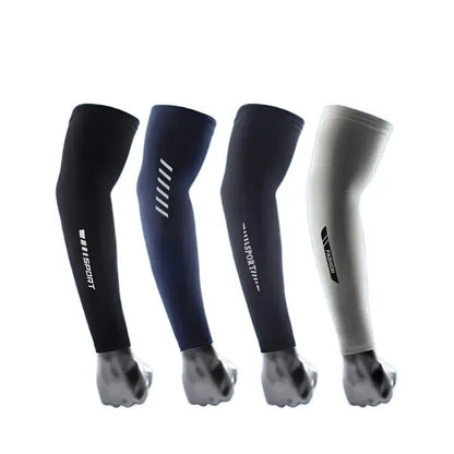1 Pair Men's Lightweight Breathable Cooling Sports Sleeves Ice Silk Fabric Sweat-Absorbent for Cycling Fishing Running & Hiking