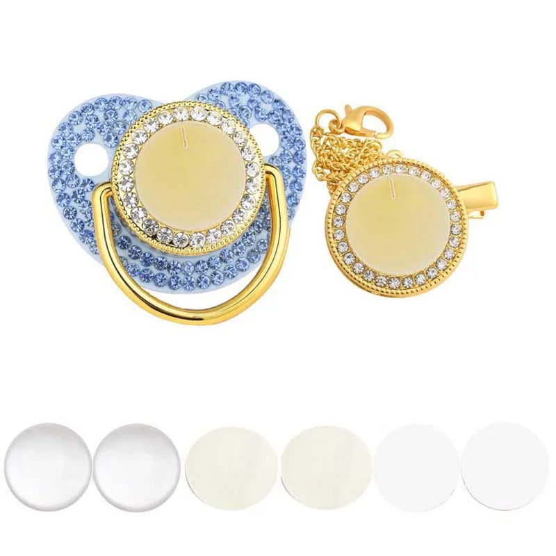 New Blank Baby Pacifier Clip Holder Set Personalized Newborn Dummy BPA Free Luxury Silicone Infant Teether Baby Soother