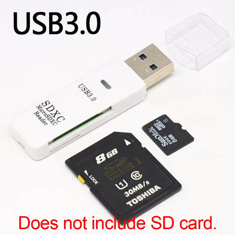 Multi Functional 2-in-1 High-speed USB 3.0/2.0 Card Reader Supports TF+SD Computer, Tablet Camera, Laptop, Car Mounted