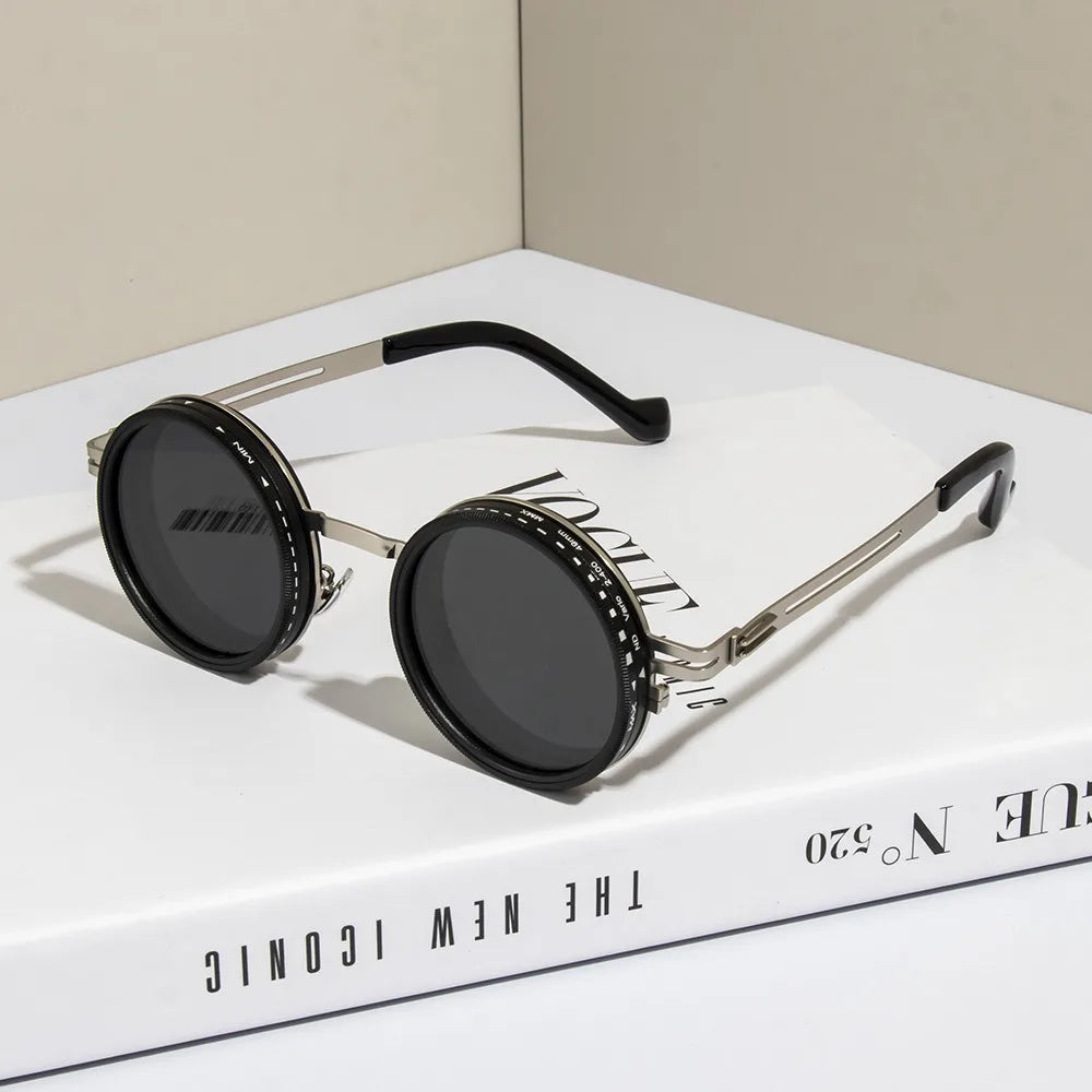 2025 Fashion New Unisex Handmade ND9 Level Sunglasses Stepless Rotating Filter Retro Polarized Sunglass Cycling Sports Glassees