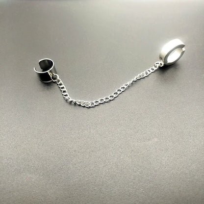 1 Pcs Stainless Steel Painless Ear Clip Earrings for Men Women, Punk Silver Color Non Piercing Fake Earrings Jewelry Gifts