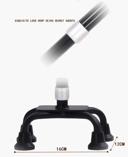 LED Light Walking Stick for Elderly - Adjustable Aluminum Alloy Crutch with Non-Slip Rubber Base for Seniors/Men/Disabled