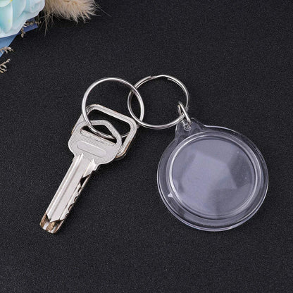 30PCS Circle Acrylic Photo Frame Keychain Snap-In Custom Insert Photo Acrylic Blank Picture Keyring for DIY Projects