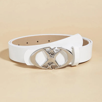 Stylish Oval Cross Metal Buckle Belt - Durable, Simple, and Universally Compatible - Unisex Gift Idea for Men and Women