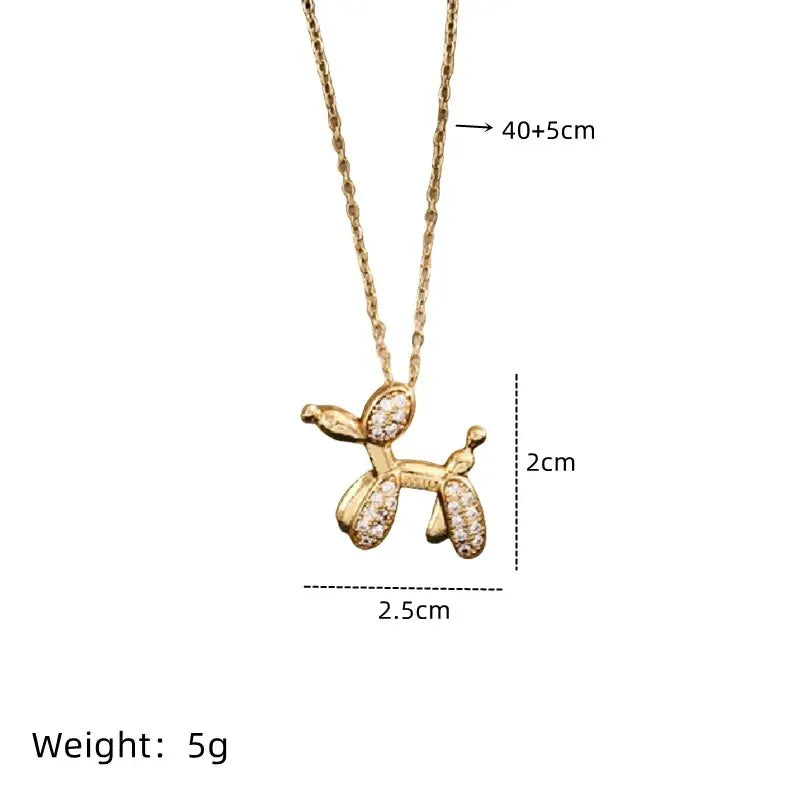 1 Pcs Light Luxury Cool Wind Animal Series Goldplated Copper Pendant With Stainless Steel Chain Combination Necklace