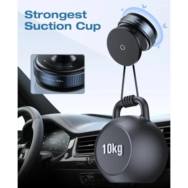360°Adjustable Suction Cup Phone Mount Magnetic Car Phone Holder Vacuum Suction for Gym/Mirror/Smooth Surface For All Smartphone