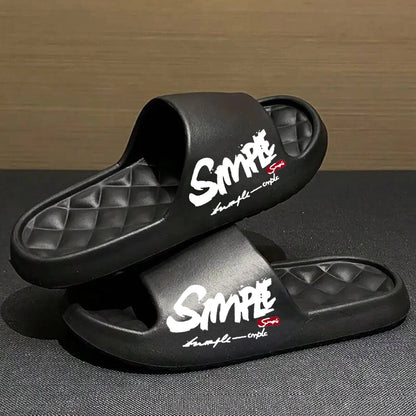 Four-Season Men's Fashion Slippers, Waterproof, Non-Slip, Casual, Soft, Breathable Bathroom Slippers, Suitable for Bathroom, Swimming, Indoor Use