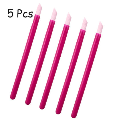 5Pcs Quartz Pen Nail Cuticle Remover Pusher Professional Care Nail Polish Manicure Stick Nail Files Accessories Tool