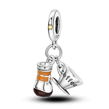 925 Sterling Silver Tailor Sewing Machine Telephone Alarm Clock Charms Pendants Fit 925 Original Bracelets DIY Jewelry