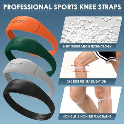 Silicone Patella Tendon Knee Straps Knee Support Fixed Protection Patella Knee Strap Highly Elastic Flexible