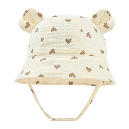 Muslin Baby Summer Hat Newborn Cap Cotton Baby Sun Hats for Girls Boys Infant Bucket Hat for Toddler Accessories 3-12M