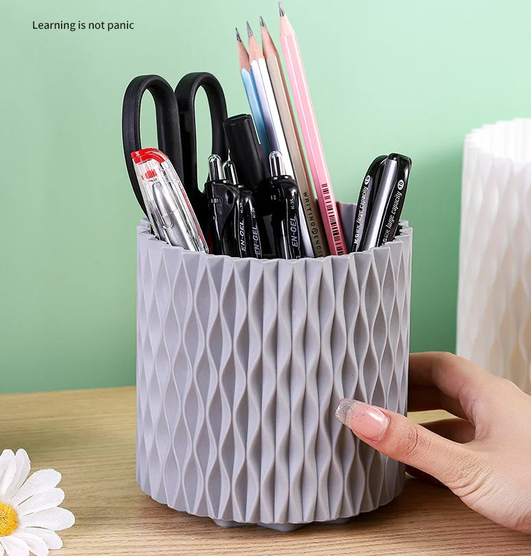 360 Rotation Large Capacity Makeup Brush Bucket Lipstick Eyebrow Pencil Eye Shadow Brush Storage Cartridge Portable Brush Storag