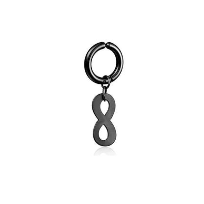 1 Pcs Clip On Hoop Earrings For Men Women Stainless Steel Fake Non Piercing Magnetic Dangle Earring Black Huggie Hoop