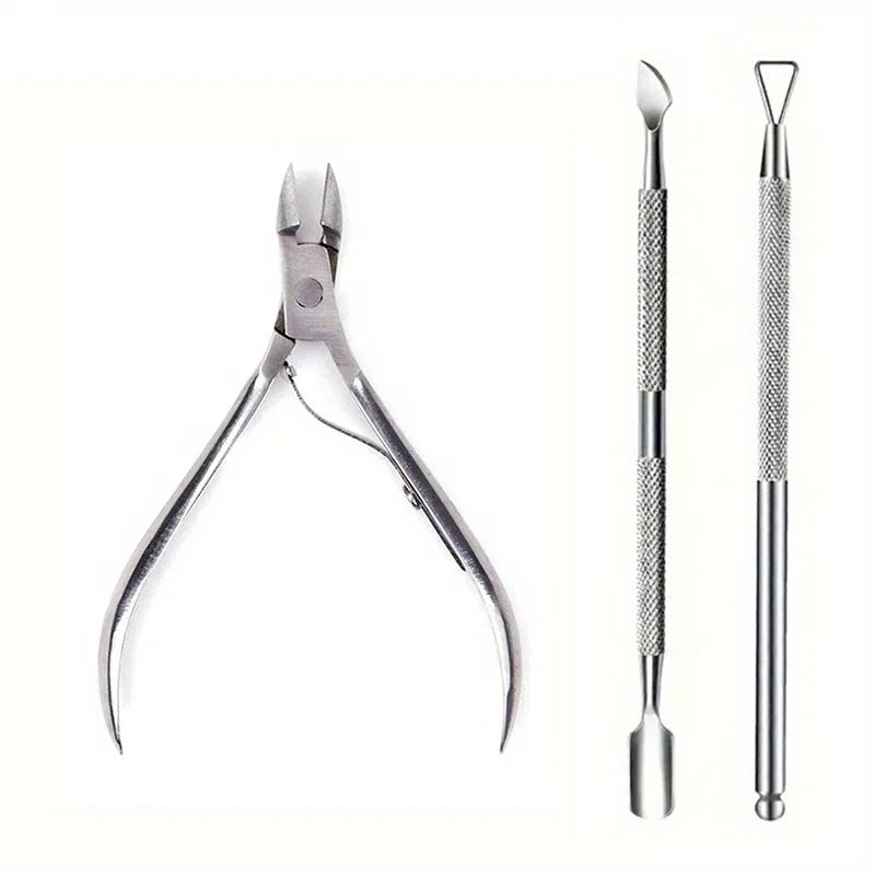 Nail Cuticle Pusher Tweezer Rainbow Cutter Nipper Clipper Dead Skin Remover Stainless Steel Manicure Nails Art Tool ManicureTool