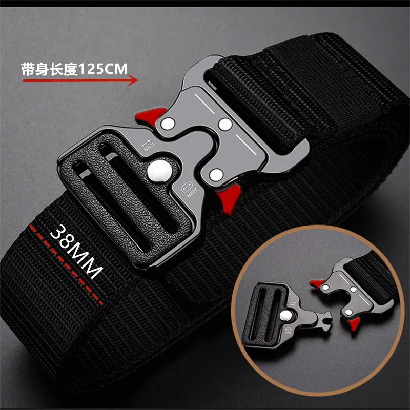 1 piece tactical belt for men; outdoor sports and leisure quick release buckle belt; hot sale