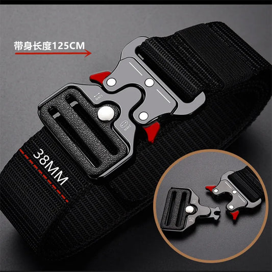 1 piece tactical belt for men; outdoor sports and leisure quick release buckle belt; hot sale