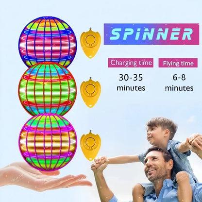 LED Colorful Flying Ball Automatic Boomerang Hover Orb, Gyroscopic Anti-Gravity Black Tech Magic Flying Toys for Children Gifts