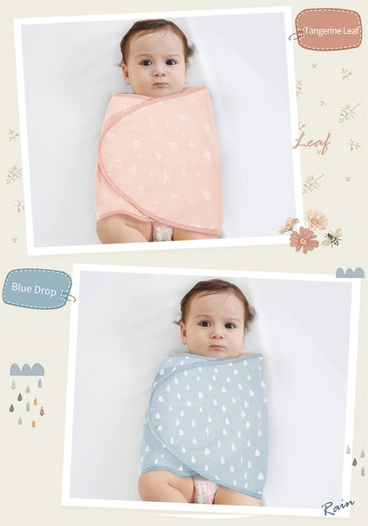 Bilayer Baby Wrap Blanket Newborn Baby Swaddle Tie Anti Startle Jump Blanket Summer Thin Cotton Soft Diaper Changing Blanket